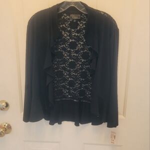 Dressbarn Black Lace Overlay Cardigan NWT SIZE XL